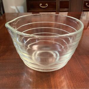 Vintage Pyrex Westinghouse Clear Glass Beehive Ribbed Mixing Bowl with S…